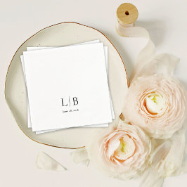 Enkel minimal Elegant Monogram Initialer Bröllop Pappersservett