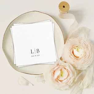 Enkel minimal Elegant Monogram Initialer Bröllop Pappersservett