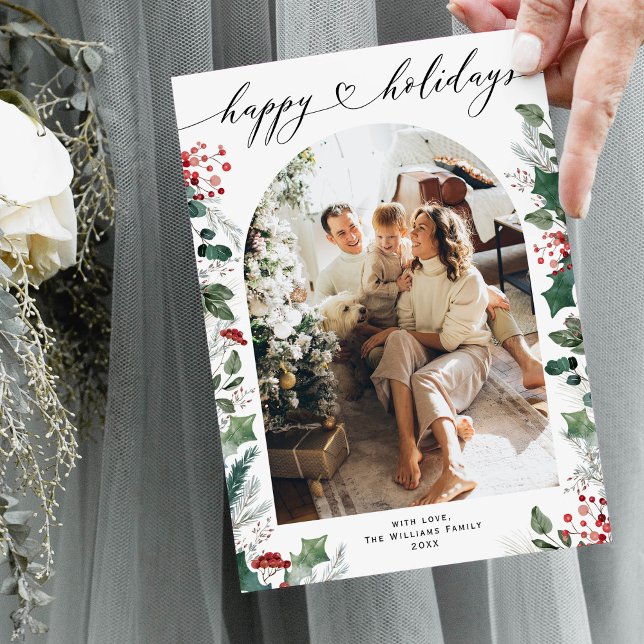 Enkel Minimal Enkel Foto Familj  Julkort (Skapare uppladdad)