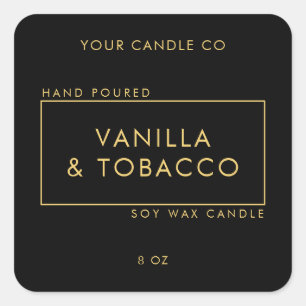 Enkel minimal etikett för svart och Guld-ljus