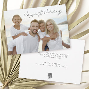 Enkel, minimal familjefärg, fotouträttad jul julkort