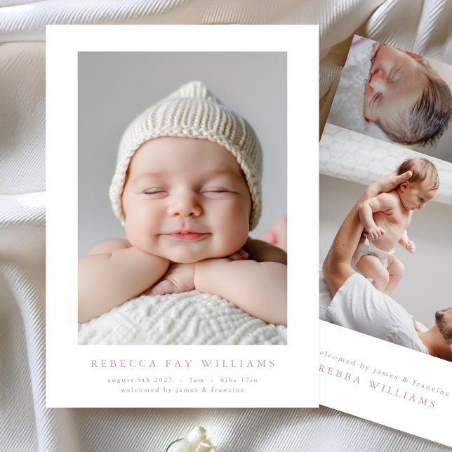 enkel minimal fotokollage av modern baby-födsel meddelande (Skapare uppladdad)