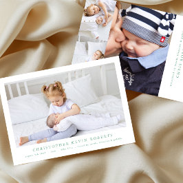enkel minimal fotokollage av modern baby-födsel meddelande