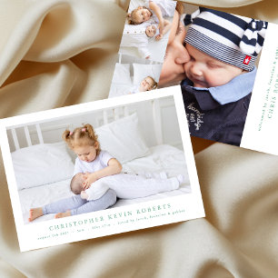 enkel minimal fotokollage av modern baby-födsel meddelande