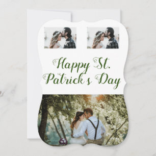 Enkel minimal fotokollage lycklig st. patricks da julkort