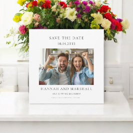 Enkel, minimal fotospara datumet inbjudningar