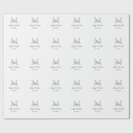 enkel minimal glad nyår monogram grå namn presentpapper
