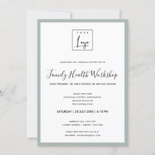 ENKEL MINIMAL GRÅ DIN LOGO WORKSHOP GALAEVENT INBJUDNINGAR