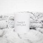Enkel minimal Grått Vit Anpassningsbar TA IT OFFLI Kaffemugg<br><div class="desc">Enkel minimal Grått Vit Anpassningsbar TA DET OFFLINE Coffee Mugg - anpassade TEXT OCH FÄRG</div>