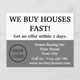 Enkel minimal Grått White Realtor som vi köper i h Flygblad