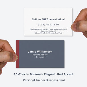 Enkel minimal Grått White Red Corporate Service Visitkort