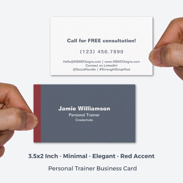 Enkel minimal Grått White Red Corporate Service Visitkort (3.5x2 Inch, Simple Minimal Grey White Red Corporate Service Business Card)