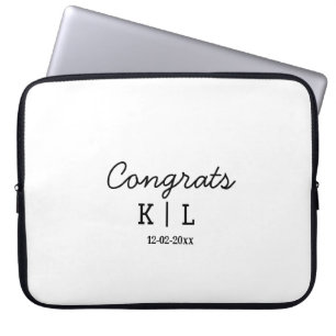 Enkel minimal grattis Lägg till bokstäver monogram Laptop Fodral