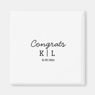 Enkel minimal grattis Lägg till bokstäver monogram Magnet