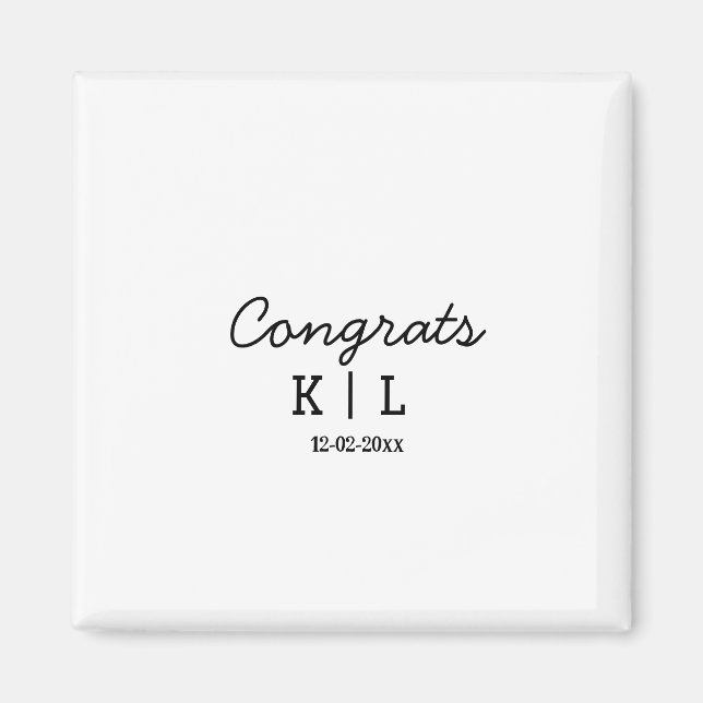 Enkel minimal grattis Lägg till bokstäver monogram Magnet (Framsidan)