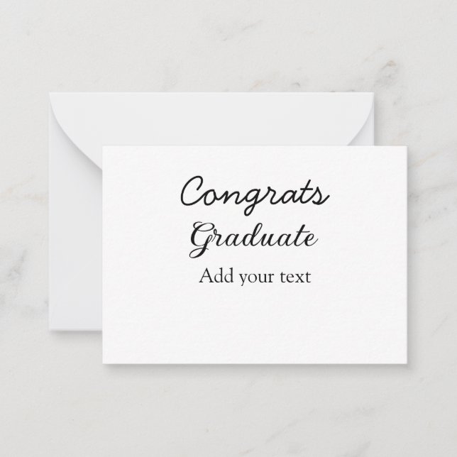 Enkel minimal grattis studenten lägger till din anteckningskort (Framsida)
