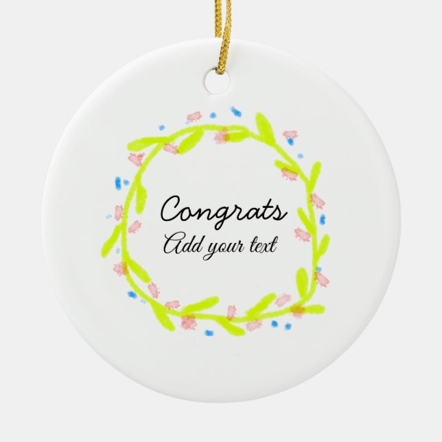 Enkel minimal grattis studenten lägger till din julgransprydnad keramik (Framsidan)