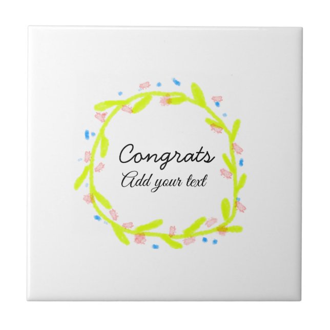 Enkel minimal grattis studenten lägger till din kakelplatta (Framsidan)