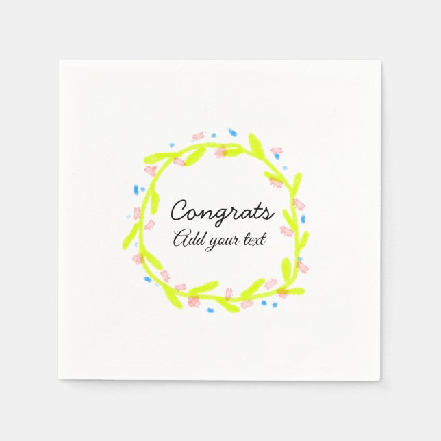 Enkel minimal grattis studenten lägger till din pappersservett (Framsidan)