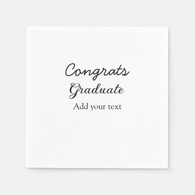 Enkel minimal grattis studenten lägger till din pappersservett (Framsidan)