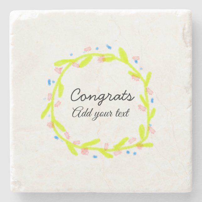 Enkel minimal grattis studenten lägger till din stenunderlägg (Framsidan)