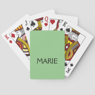 ENKEL MINIMAL GRÖN LÄGG TILL DIN NAMN TEXT GÅVA CASINOKORT