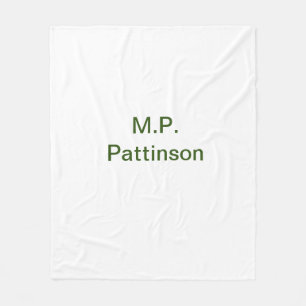 Enkel minimal grön lägg till din text namn foto ku fleecefilt
