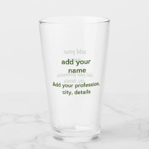 Enkel minimal grön lägg till din text namn foto ku glaskopp