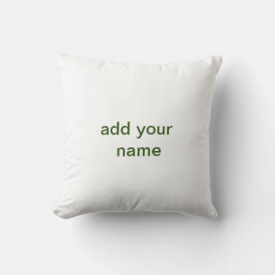 Enkel minimal grön lägg till din text namn foto ku kudde