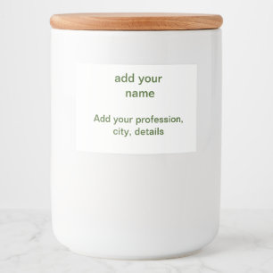 Enkel minimal grön lägg till din text namn foto ku mat etiketter