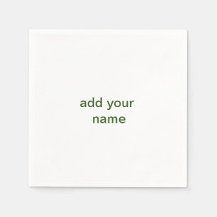 Enkel minimal grön lägg till din text namn foto ku pappersservett