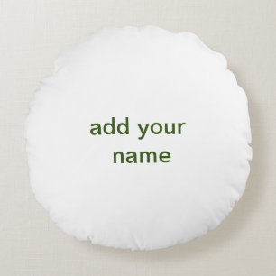 Enkel minimal grön lägg till din text namn foto ku rund kudde