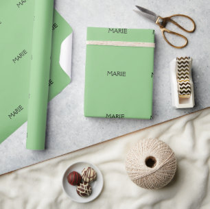 ENKEL MINIMAL GRÖN LÄGG TILL NAMN TEXT PRESENT PRESENTPAPPER