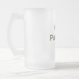 Enkel minimal grönt lägger till namn-fotokust frostat ölglas
