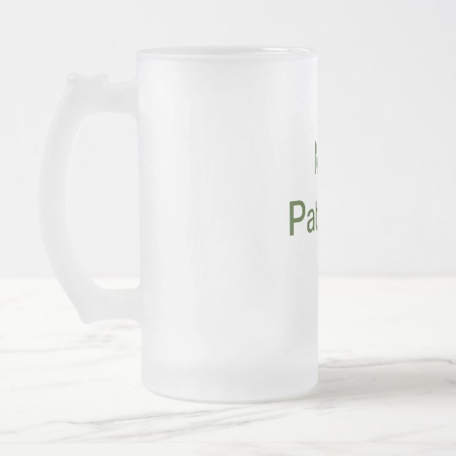 Enkel minimal grönt lägger till namn-fotokust frostat ölglas (Vänster)