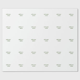 Enkel minimal grönt lägger till namn-fotokust presentpapper
