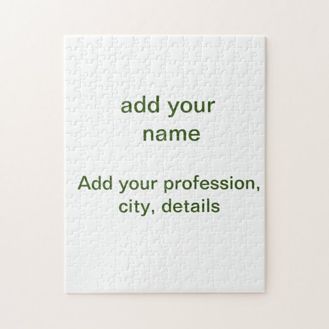 Enkel minimal grönt lägger till namn-fotokust pussel (Vertikal)