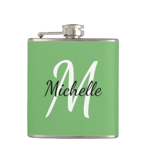 Enkel minimal Grönt Monogram Namn + Inledande Fickplunta