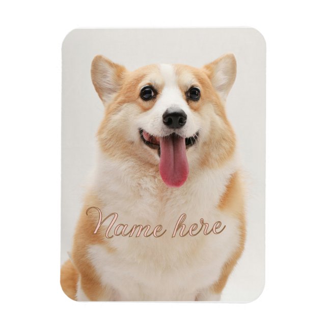 Enkel minimal hund kattemotiv fotomall  magnet (Vertikal)