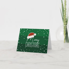 Enkel minimal jultypografi - Festive Grönt Helgkort