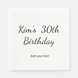 enkel minimal kalligrafi av grattis på födelsedage pappersservett