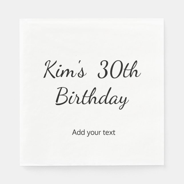 enkel minimal kalligrafi av grattis på födelsedage pappersservett (Framsidan)