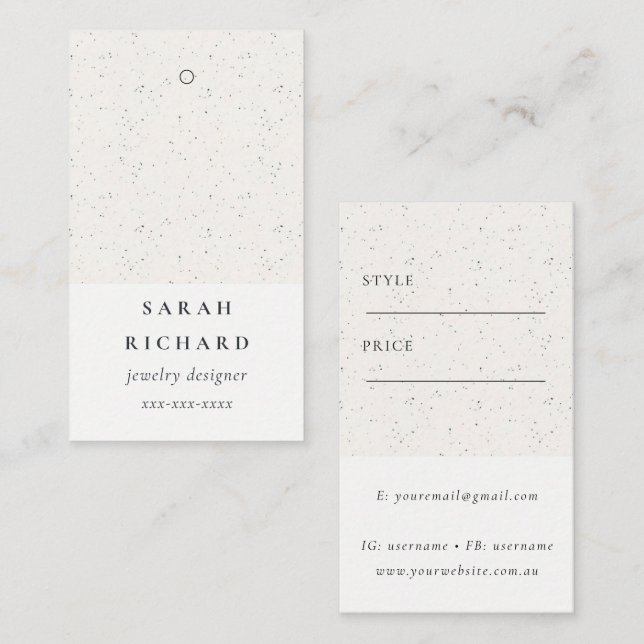 Enkel minimal keramisk Struktur Prisa Märkre Namn Visitkort (Fram/baksida)