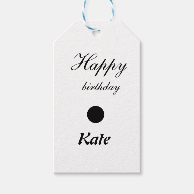 enkel minimal klassisk grattis på födelsedagen presentetikett (Framsidan)