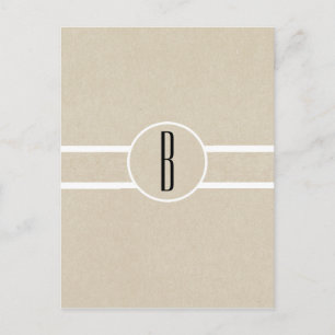 Enkel Minimal Kraft Rustik Monogram Flyer Utskick Vykort