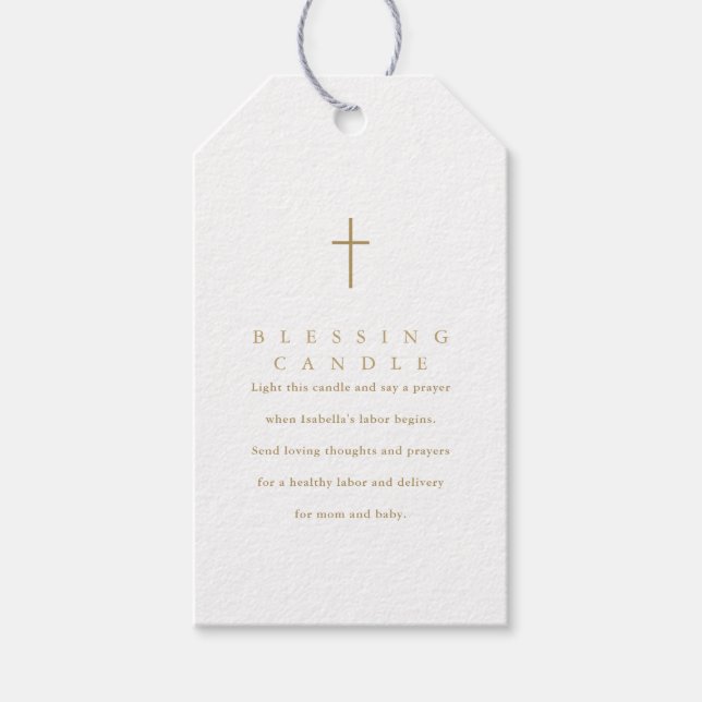 Enkel minimal kristen välsignelse av Candle Prayer Presentetikett (Framsidan)