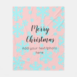 enkel minimal lägg till din text foto god jul fleecefilt