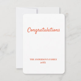 enkel minimal lägg till din text grattis tack kort