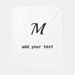 enkel minimal lägg till din text monogram foto fleecefilt