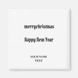 enkel minimal lägg till din text nyårskort magnet